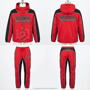 Men's Gym <b>Running</b> Training Waterproof Windbreaker Hooded Printed Track Suit Streetwear Acid Wash Custom Logo Activewear Set - Product Image 6