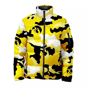 Chaqueta acolchada reversible de lona transpirable con logotipo 3D impreso personalizado para invierno, cierre de cremallera ligero para exteriores - Product Image 2