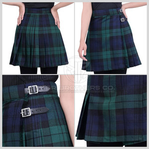 กระโปรงลายตารางของผู้หญิงลายสก็อตแบบดั้งเดิมพร้อมหัวเข็มขัดแบบปรับได้ลายตารางสก็อตสำหรับผู้หญิง - Product Image 5