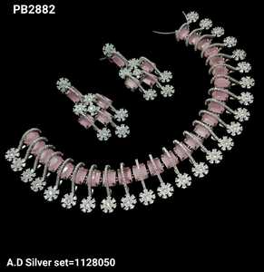 Lujo último diseñador exclusivo moda pesado corte cuadrado flor diseño americano diamante collar conjunto colección para mujer - Product Image 1