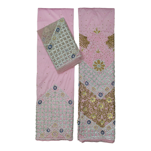 Lujosa ropa de invierno de seda George hecha a mano diseño de hoja Floral cuentas de piedra estilo africano para fiestas de Primavera Verano otoño - Product Image 4