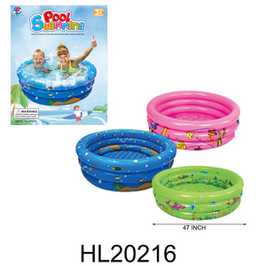 Piscina Circular de 120 cm en Rosa, Azul y Verde, Juego de 12 Accesorios para Piscina, Instalaciones Inflables de Entretenimiento Acuático - Product Image 1