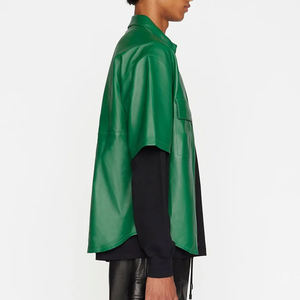 Chemises en cuir véritable sur mesure pour hommes, mode d'hiver, haute qualité, écologiques, respirantes, chemises en cuir pour hommes - Product Image 6