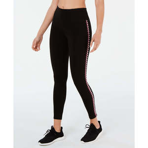 Leggings Neri XL da Donna Ideology con Cuciture a Trapuntino, Pantaloni da Yoga Extra Large Elasticizzati in Maglia Calda con Design a Motivi - Product Image 1