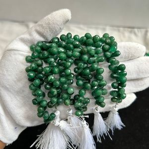 อัญมณี aventurite สีเขียวธรรมชาติขนาด5.5-6มม. รูปทรงหยดน้ำเรียบอัญมณีหลวม - Product Image 1