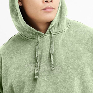 New Arrival Hot Sale <b>Men</b> Acid Wash Hoodies 100% Cotton Solid Winter Wholesale Custom Design - Product Image 3