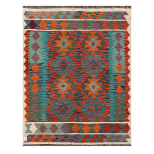 Alfombra Kilim de Maimana, Afganistán, 191 x 148 cm, Alfombras y Juegos de Alfombras - Product Image 1