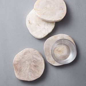 Craftsy Hom Ensemble de sous-verres en résine époxy de qualité intégrée avec effet océan Dessous de verre ronds carrés décoratifs en résine époxy en bois - Product Image 3