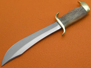 Cuchillo Bowie de caza de acero inoxidable hecho a mano con mango de madera, cuchillos para acampar y supervivencia. - Product Image 5