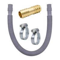 Kit d'extension de tuyau de vidange durable, extensible, avec connecteurs en laiton de 3/4 pouces et colliers de serrage pour machines à laver