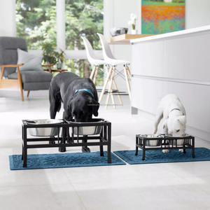 ชามสเตนเลสแบบยกสูงสำหรับสุนัขขนาดใหญ่และขนาดกลางชามอาหารสุนัขสีดำ - Product Image 2