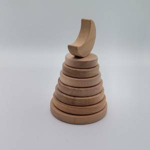Apilador de madera Montessori para bebés, juguetes de apilamiento para niños pequeños, respetuoso con el medio ambiente - Product Image 1