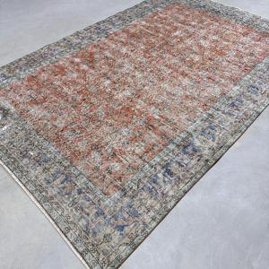 พรมวินเทจขนาด 6.6x10.3 ฟุต พรมตุรกีขนาดใหญ่ พรมลายดอกไม้สีน้ำตาล - Product Image 2