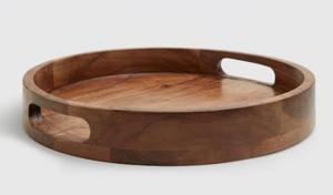 ถาดไม้สำหรับเสิร์ฟขนาดใหญ่พร้อมที่จับถาดไม้แนวชนบทใช้สำหรับเสิร์ฟเค้กน้ำผลไม้ฯลฯดีไซน์ใหม่ - Product Image 3