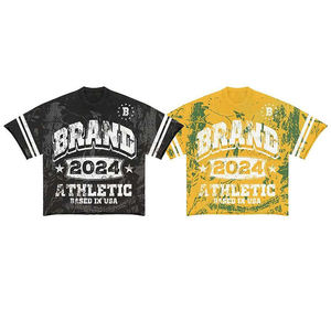 Camiseta Corta Oversize de Algodón 100% con Hombros Caídos, Estilo Vintage Lavado al Ácido, Tejido Sólido, Diseño Boxy, para Verano, Estilo High Street Personalizado - Product Image 3