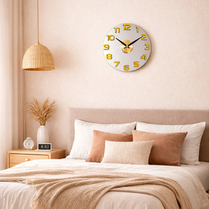 3D Circular <b>Wall</b> <b>Clock</b> 40cm Digital Mirror Living Room <b>Decoration</b> - Assorted Colors - Product Image 4