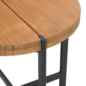 Table d'appoint en bois de teck massif avec pied en fer combiné et matériau de haute qualité pour une utilisation intérieure et extérieure - Product Image 6