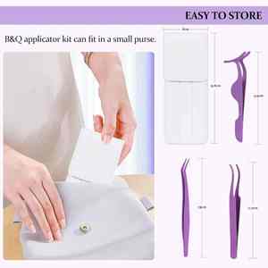 Hexa Care 3 pièces ensemble d'outils applicateur de cils Kit de pince à cils violet pour faux cils bricolage Extension de cils outil de beauté OEM - Product Image 4