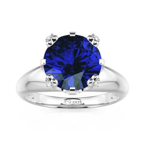 Jeulia Oval Cut Sapphire Solitaire Engagement <b>Ring</b> in Yellow Gold - Product Image 2
