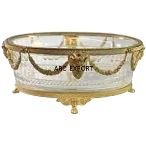 Goldene Luxus goldene Kristalle Phantasie Designer Ware Einzigartige stilvolle Servier schalen