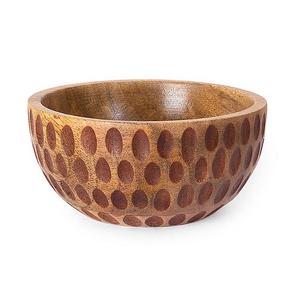 Tazón redondo de madera con diseño de grabado de latón AK en Color Natural, cuenco de frutas secas de alta calidad para artículos de hotel/adornos de vajilla - Product Image 1