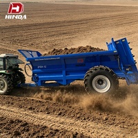 Épandeur de fumier et de compost sec à grande capacité 140 CV, entraîné par tracteur agricole, avec boîte de vitesses, pour épandage de 6 à 20 m
