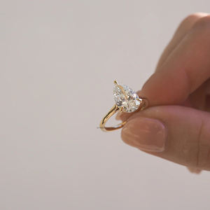 แหวนเพชรมออิสซาไนท์รูปลูกแพร์รูปลูกแพร์ยาวสำหรับผู้หญิงแหวนเจ้าสาวโมอิสซาไนต์ประกายเพชรสำหรับเธอขนาด2.60 CT - Product Image 5