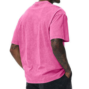Lavado ácido de gran tamaño Drop Shoulder camisetas de peso pesado cómodo y transpirable Streetwear French Terry camisetas Stock - Product Image 6