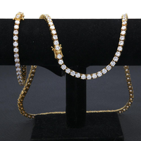 Chaîne de tennis en or 10K/14K à la mode pour hommes à la mode élégante 3mm classique VVS diamant naturel clouté à vendre du fabricant indien