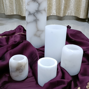 Portavelas de alabastro español de lanzamiento exclusivo, acabado de lujo, colección de diseñador de gama alta, artículo de coleccionista que debe tener al por mayor - Product Image 1