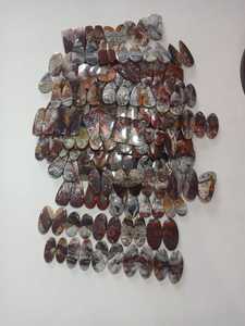 Paire de cabochons en agate de dentelle folle naturelle Pierres précieuses en vrac Cabochons naturels Pierres précieuses en vrac de l'exportateur indien - Product Image 2