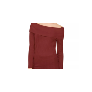 INC International Concepts Maglione Casual da Donna con Spalle Scoperte a Costine, Rosso, Taglia Media - per l'Autunno - Product Image 2