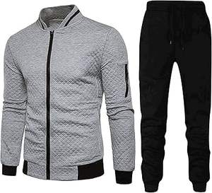 Ensemble de survêtement d'entraînement d'hiver 2 pièces pour hommes de haute qualité personnalisé XL grande taille col montant fermeture éclair à capuche Plaid cordon de serrage - Product Image 1