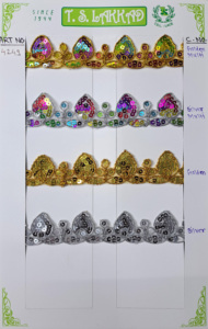 Soft Polyester/Cotton Metallic Net Sequence Embroidery Rhinestone Lace Smooth Touch Bridal Wear Lehenga Decoration Bulk Export - Product Image 4