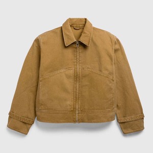 Veste décontractée pour homme en toile de haute qualité, à fermeture éclair, vintage, blanche, délavée à l'acide, 100% coton - Product Image 3