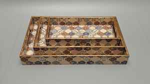 Serving <b>Tray</b> Laser Cut Designer Print Enamel Coated Round Iron Metal Decorative Pichwai <b>Tray</b> Home Promotional Gifts Low Price - Product Image 3