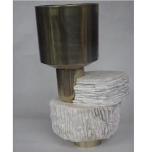 Elegante cuenco ovalado de aluminio y mármol, vajilla decorativa para mesa de comedor, mesa moderna para el hogar, cuenco elegante hecho a mano - Product Image 3