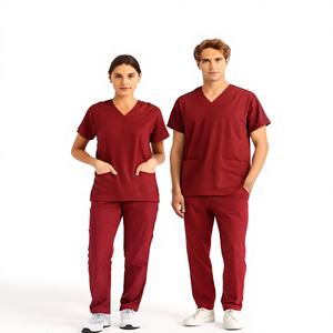 Uniforme Médico Personalizado OEM de Alta Calidad, Ligero, 100% Algodón, Unisex, Cuello en V, Conjunto de Uniforme de Enfermería, Tela Satén - Product Image 1