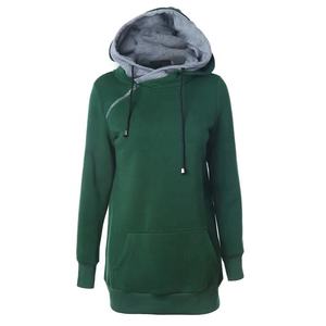 เสื้อมีฮู้ดแบบสวมหัวผ้าคอตตอนฟลีซทำจากโรงงานสำหรับผู้หญิงสวมใส่กลางแจ้งในฤดูหนาว - Product Image 5