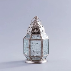 Lanterne en métal argenté du fournisseur indien verre transparent décor de jardin de maison bougeoirs en bois de noël lanternes pour la fête - Product Image 5