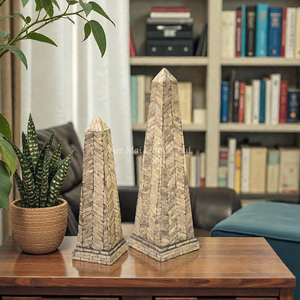 Sculpture décorative en nacre naturelle, incrustation de coquillages, faite à la main, pour la décoration de la maison et du bureau - Product Image 1