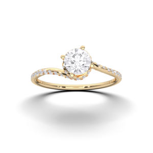 0.87 carats E-F/VVS-VS laboratoire cultivé rond coupe diamant Solitaire bague de fiançailles 10K/14K/18K or massif ensemble de broches pour les femmes - Product Image 1