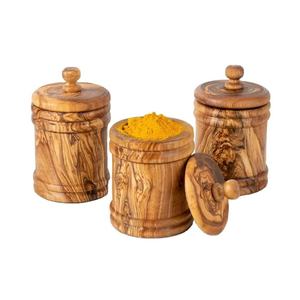 Couvercle en bois stockage de cuisine essentiel cadeau de jeunes mariés personnalisation gratuite et bouteilles de stockage de cire en bois bocaux maison et jardin vaisselle - Product Image 1