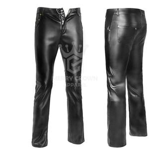 Ropa de calle Diseña tu propia fábrica, pantalones de cuero para mujer, recién llegados, servicio OEM, pantalones de cuero de moda únicos para hombre - Product Image 3