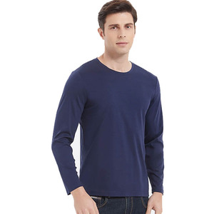 เสื้อยืด<span class=keywords><strong>คอกลม</strong></span>แขนยาวสำหรับผู้<span class=keywords><strong>ชาย</strong></span>, เสื้อเชิ้ตสีขาวแขนยาวผ้าคอตตอน - Product Image 5