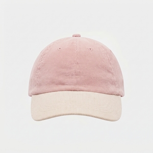 Pink <b>Corduroy</b> Baseball Cap Cream Brim Unisex Adjustable 6 Panel Wholesale Custom Logo High Quality OEM ODM Low MOQ Dad <b>Hat</b> - Product Image 1