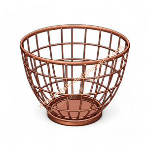 Grand panier en fil de cuivre élégant et moderne pour la décoration intérieure avec base surélevée Matériau PC Conception verticale Utilisation du stockage des aliments - Product Image 5