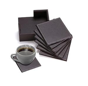 Dessous de verre en cuir Dessous de verre à thé personnalisé Tapis de tasse en cuir Ensembles en café rond et utilisation à la main meilleure vente - Product Image 2
