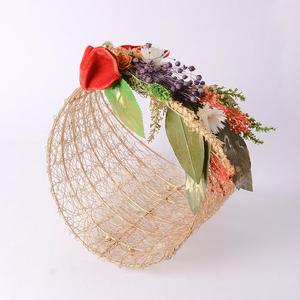 AK Brass Round Metal Basket With Side Handles In Gold Finished Standard item At Wholesale Price For Home Decor Item/Kitchenware - Product Image 6