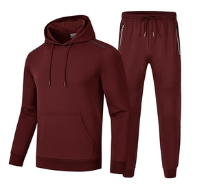 ชุดวอร์มสำหรับผู้ชายสวมใส่สบายทำจากผ้าที่มีเอกลักษณ์แขนเต็มสไตล์ข้อมือตัวเองมีฮู้ดสไตล์คอปก - Product Image 4